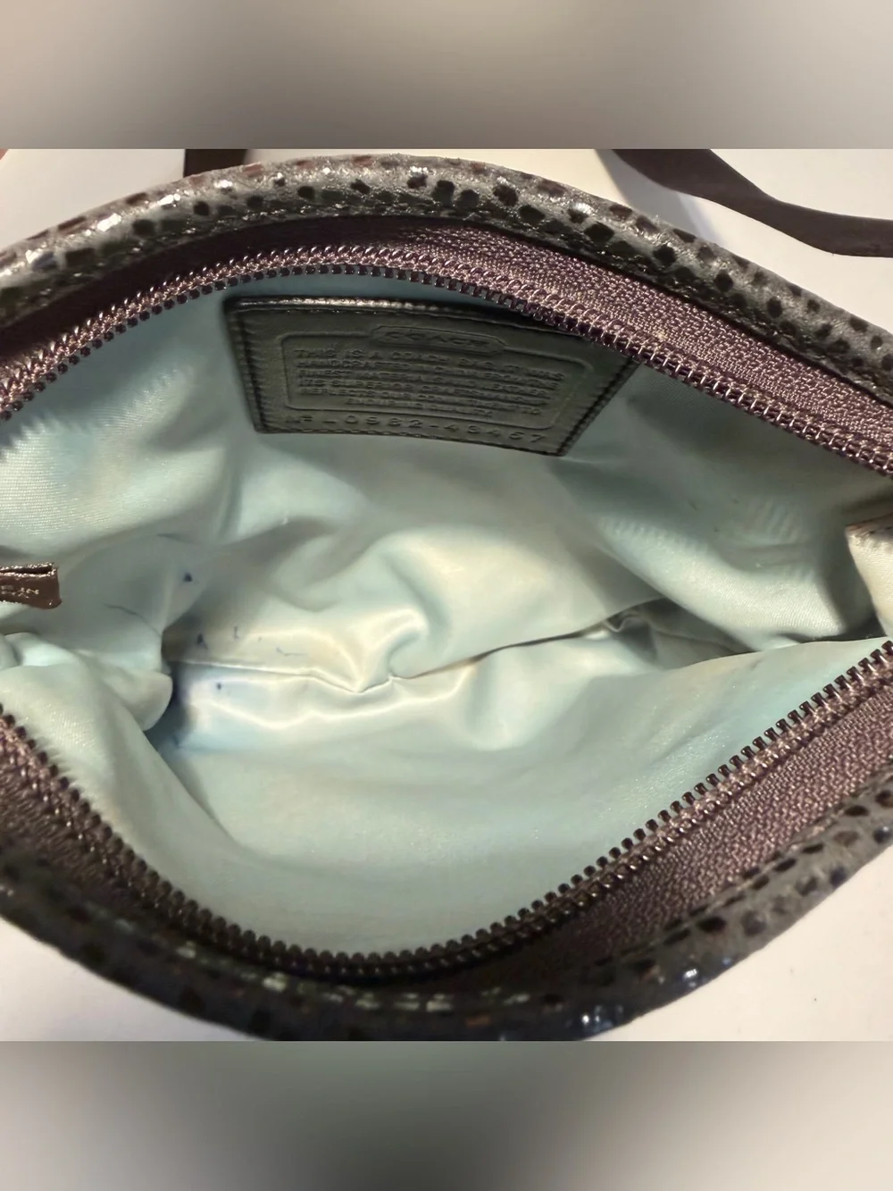 Coach Black Signature Peyton Exotic Trim Swingpack Crossbody